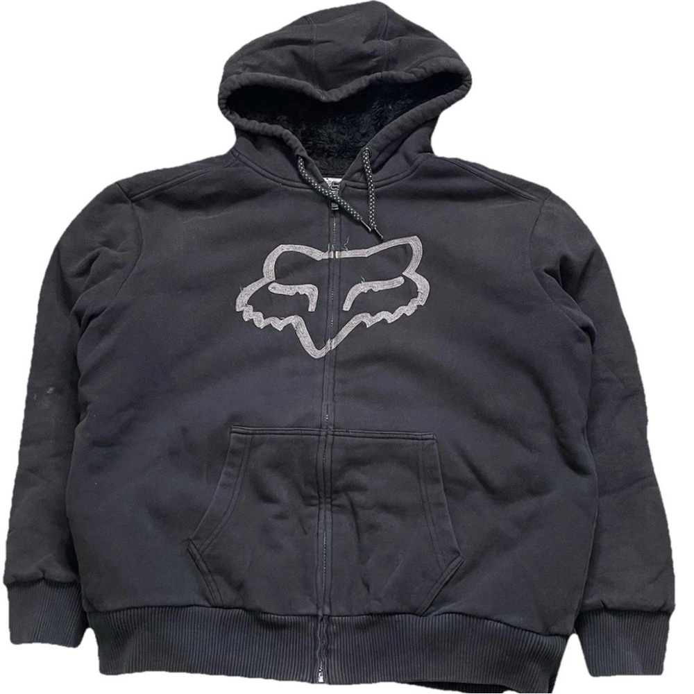 Fox Racing Sasquatch Men's Zip Up Hoodie Black XL Fur Lined